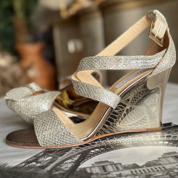 Jimmy Choo Glittering Gold Wedges